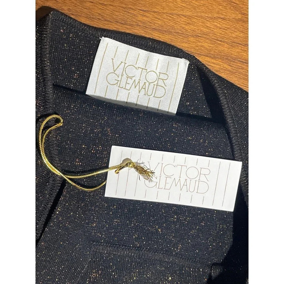 Victor Glemaud Halter lurex-knit Midi Dress In Black XSmall New Cocktail - Picture 10 of 13